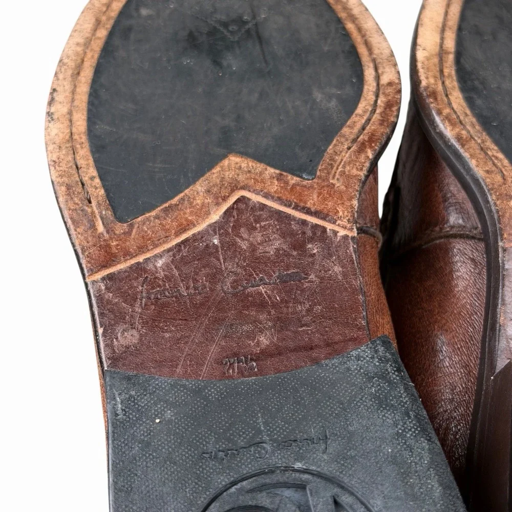 Franco Cuadra Shoes Mens Size 27.5 Brown Leather Loafers Slip‎ On Shoes